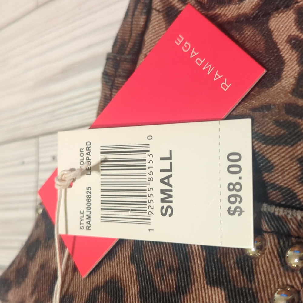 NWT Rampage Leopard Moto Jacket Size Small - Picture 3 of 7